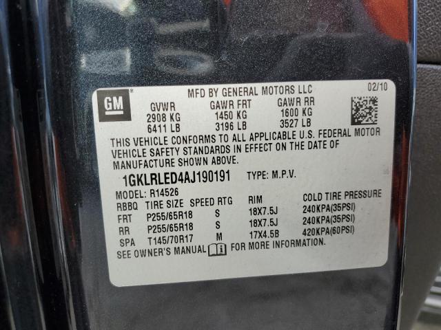 Photo 14 from auction – 2010 GMC ACADIA SLE with VIN 1GKLRLED4AJ190191