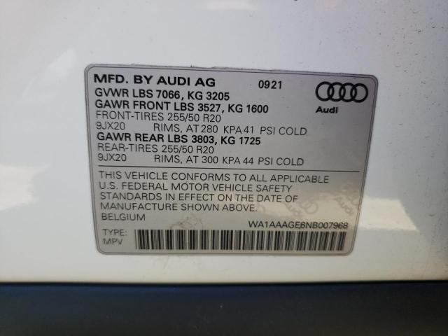 Photo 14 from auction – 2022 AUDI E-TRON PRE with VIN WA1AAAGE6NB007968