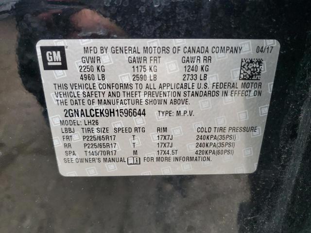 Photo 14 from auction – 2017 CHEVROLET EQUINOX LT with VIN 2GNALCEK9H1596644