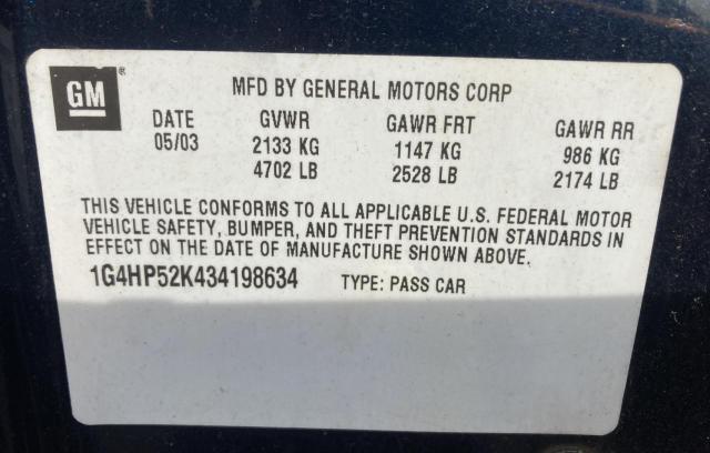 Photo 10 from auction – 2003 BUICK LESABRE CU with VIN 1G4HP52K434198634