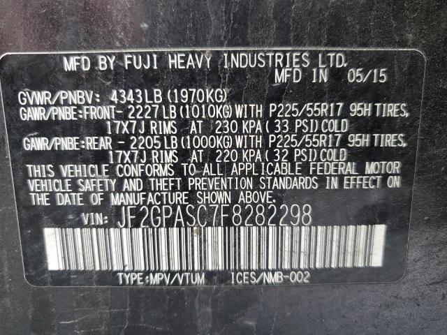 Photo 14 from auction – 2015 SUBARU XV CROSSTR with VIN JF2GPASC7F8282298