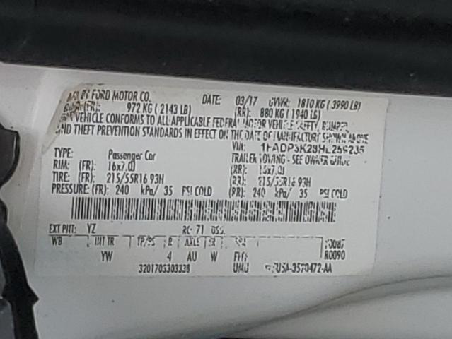 Photo 10 from auction – 2017 FORD FOCUS SE with VIN 1FADP3K28HL259235