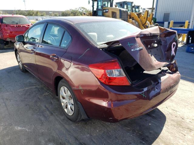 Photo 2 from auction – 2012 HONDA CIVIC LX with VIN 2HGFB2F56CH572727