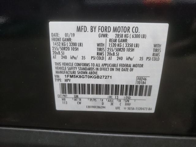 Photo 14 from auction – 2019 FORD EXPLORER S with VIN 1FM5K8GT0KGB27271