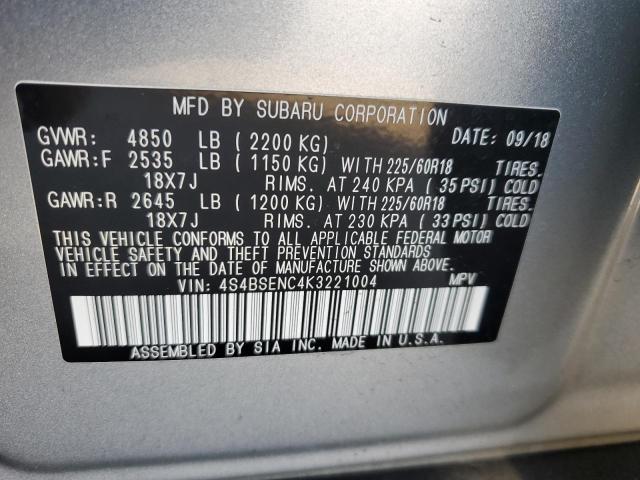 Photo 14 from auction – 2019 SUBARU OUTBACK 3. with VIN 4S4BSENC4K3221004