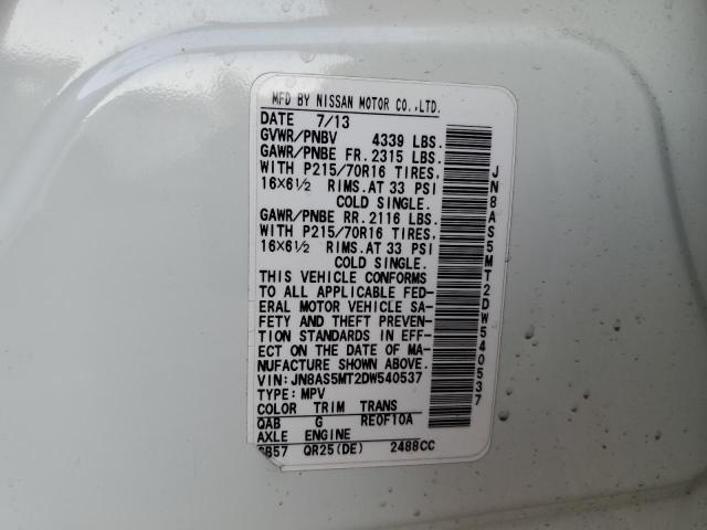 Photo 14 from auction – 2013 NISSAN ROGUE S with VIN JN8AS5MT2DW540537