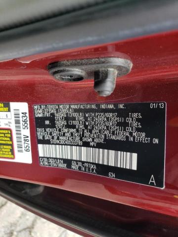 Photo 14 from auction – 2013 TOYOTA SIENNA XLE with VIN 5TDYK3DC4DS333789