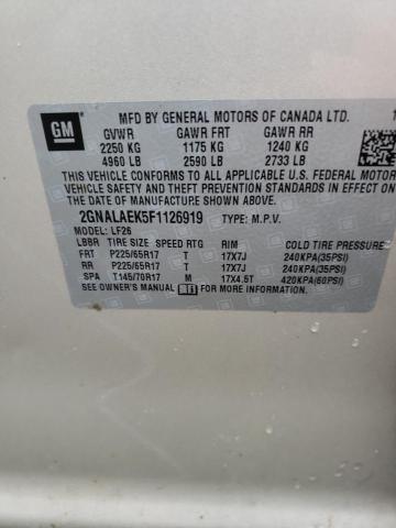 Photo 14 from auction – 2015 CHEVROLET EQUINOX LS with VIN 2GNALAEK5F1126919