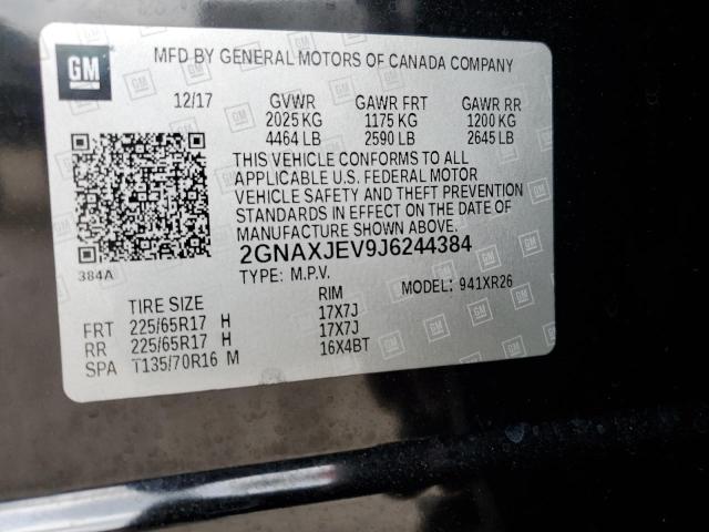Photo 14 from auction – 2018 CHEVROLET EQUINOX LT with VIN 2GNAXJEV9J6244384