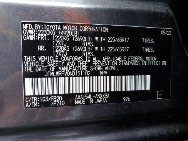Photo 14 from auction – 2022 TOYOTA RAV4 LE with VIN JTMLWRFV0ND151102