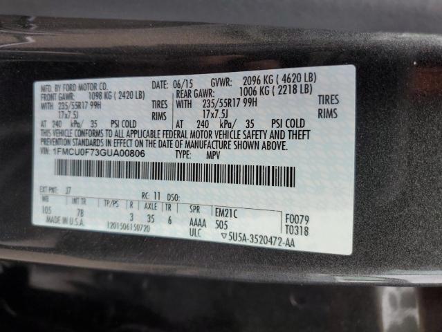 Photo 14 from auction – 2016 FORD ESCAPE S with VIN 1FMCU0F73GUA00806