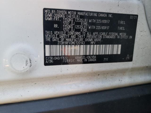 Photo 14 from auction – 2021 TOYOTA RAV4 LE with VIN 2T3H1RFV3MC120143
