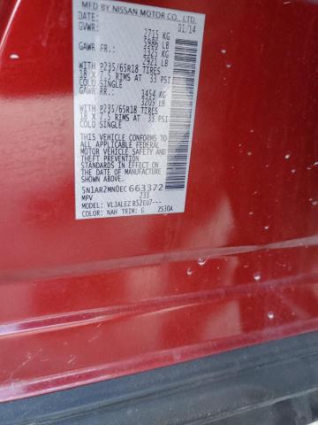 Photo 14 from auction – 2014 NISSAN PATHFINDER with VIN 5N1AR2MN0EC663372