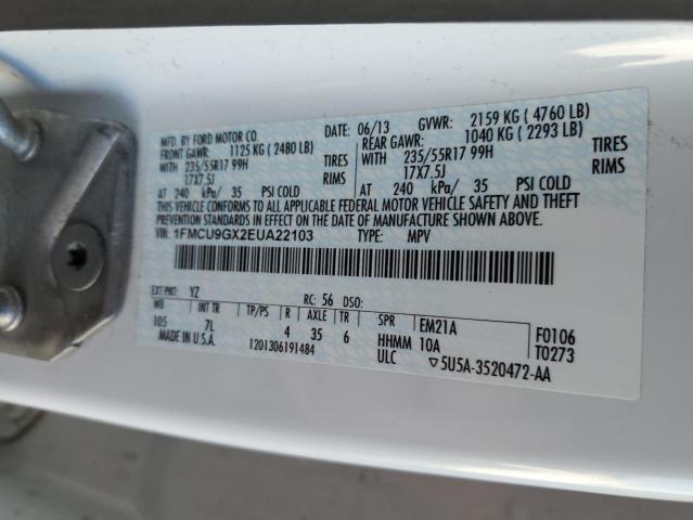 Photo 14 from auction – 2014 FORD ESCAPE SE with VIN 1FMCU9GX2EUA22103