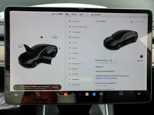 Photo 9 from auction – 2019 TESLA MODEL 3 with VIN 5YJ3E1EA3KF426775