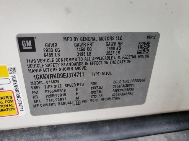 Photo 14 from auction – 2014 GMC ACADIA SLT with VIN 1GKKVRKD9EJ374711