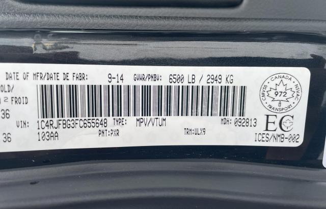 Photo 10 from auction – 2015 JEEP GRAND CHER with VIN 1C4RJFBG3FC655648