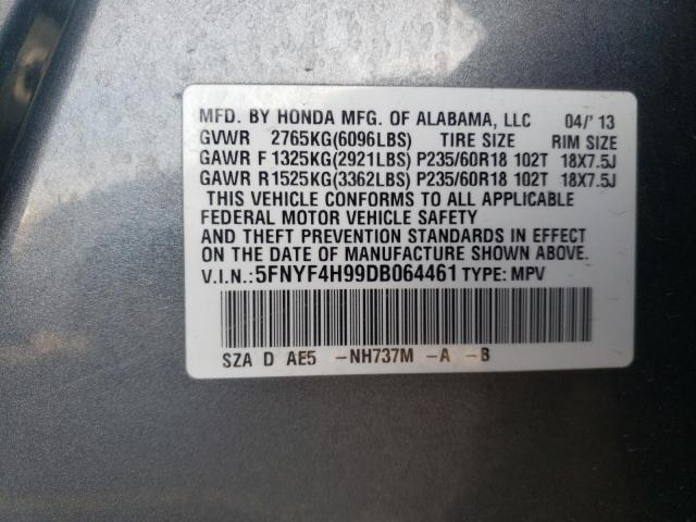 Photo 14 from auction – 2013 HONDA PILOT TOUR with VIN 5FNYF4H99DB064461