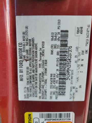 Photo 10 from auction – 2016 FORD FUSION SE with VIN 3FA6P0HDXGR337336
