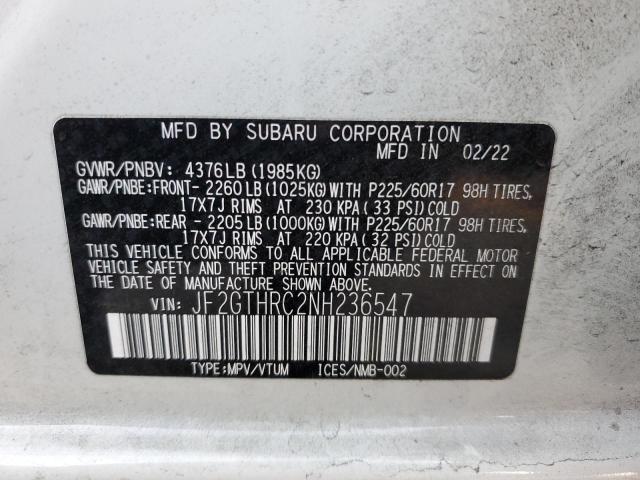 Photo 14 from auction – 2022 SUBARU CROSSTREK with VIN JF2GTHRC2NH236547