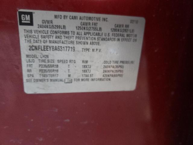 Photo 14 from auction – 2010 CHEVROLET EQUINOX LT with VIN 2CNFLEEY8A6317719