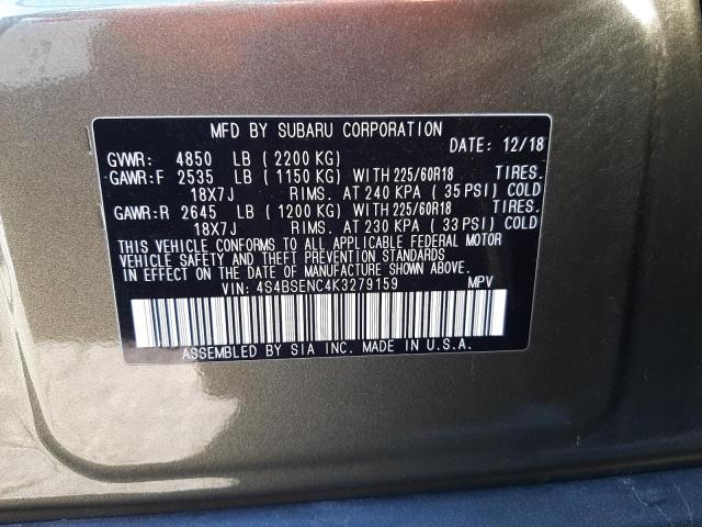 Photo 14 from auction – 2019 SUBARU OUTBACK 3. with VIN 4S4BSENC4K3279159