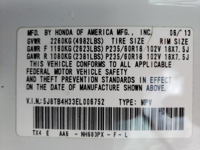 Photo 14 from auction – 2014 ACURA RDX with VIN 5J8TB4H33EL006752