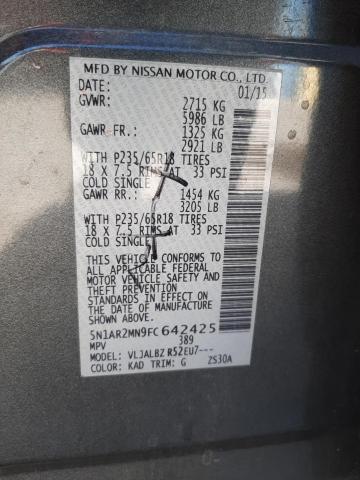 Photo 14 from auction – 2015 NISSAN PATHFINDER with VIN 5N1AR2MN9FC642425