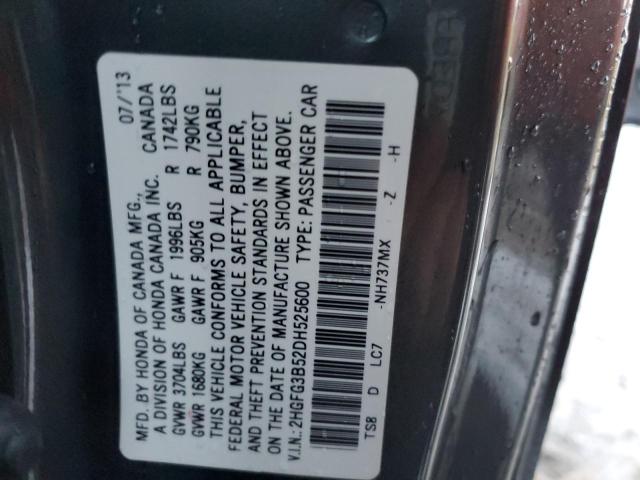 Photo 10 from auction – 2013 HONDA CIVIC with VIN 2HGFG3B52DH525600