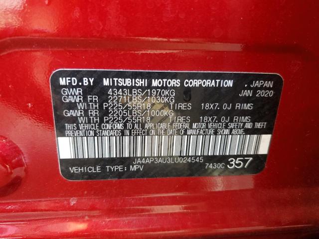 Photo 14 from auction – 2020 MITSUBISHI OUTLANDER with VIN JA4AP3AU3LU024545
