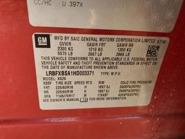 Photo 14 from auction – 2017 BUICK ENVISION E with VIN LRBFXBSA1HD003371