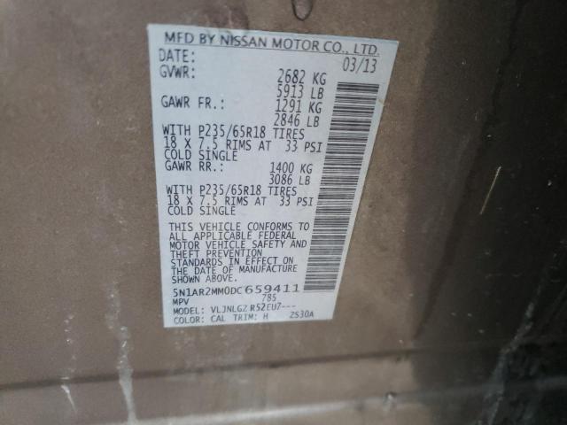 Photo 14 from auction – 2013 NISSAN PATHFINDER with VIN 5N1AR2MM0DC659411