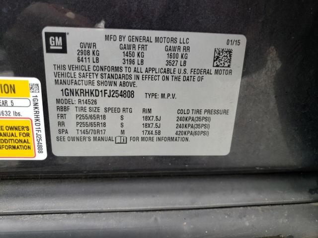 Photo 14 from auction – 2015 CHEVROLET TRAVERSE L with VIN 1GNKRHKD1FJ254808