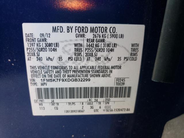 Photo 14 from auction – 2013 FORD EXPLORER L with VIN 1FM5K7F9XDGB32299