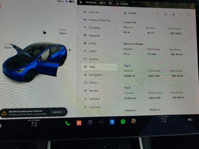 Photo 9 from auction – 2021 TESLA MODEL Y with VIN 5YJYGDEE5MF120765