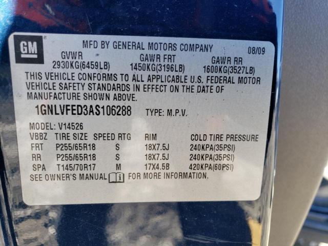 Photo 14 from auction – 2010 CHEVROLET TRAVERSE L with VIN 1GNLVFED3AS106288