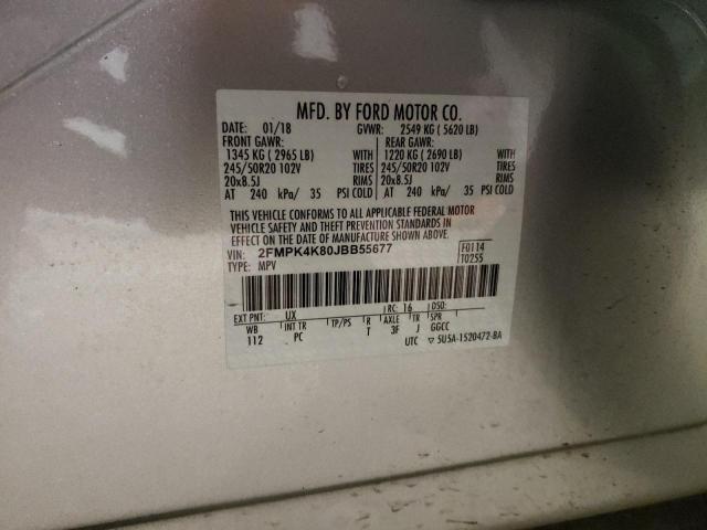 Photo 14 from auction – 2018 FORD EDGE TITAN with VIN 2FMPK4K80JBB55677
