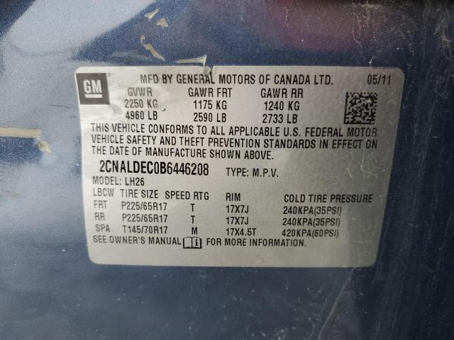 Photo 14 from auction – 2011 CHEVROLET EQUINOX LT with VIN 2CNALDEC0B6446208