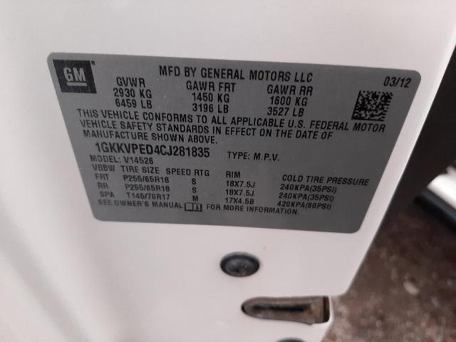Photo 14 from auction – 2012 GMC ACADIA SLE with VIN 1GKKVPED4CJ281835