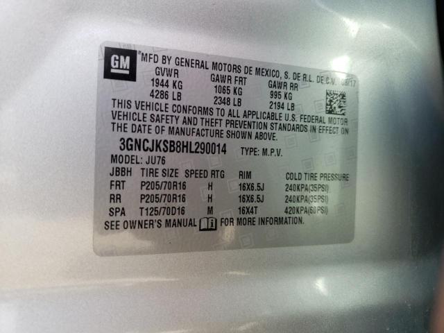 Photo 14 from auction – 2017 CHEVROLET TRAX with VIN 3GNCJKSB8HL290014