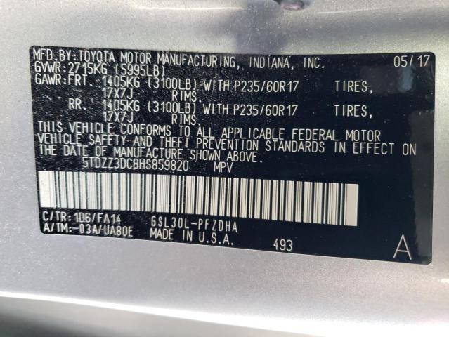 Photo 14 from auction – 2017 TOYOTA SIENNA with VIN 5TDZZ3DC8HS859820
