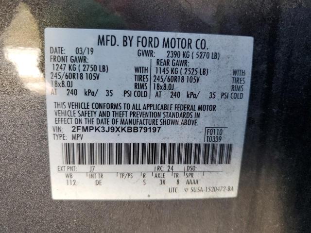 Photo 14 from auction – 2019 FORD EDGE SEL with VIN 2FMPK3J9XKBB79197