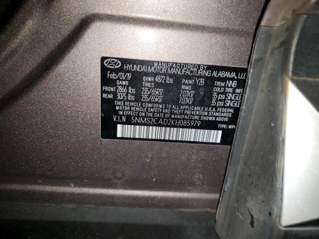 Photo 14 from auction – 2019 HYUNDAI SANTA FE S with VIN 5NMS2CAD2KH085979