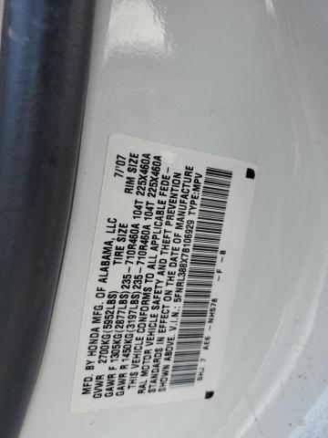 Photo 14 from auction – 2007 HONDA ODYSSEY TO with VIN 5FNRL388X7B106929