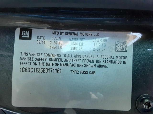 Photo 10 from auction – 2014 CADILLAC CTS PERFOR with VIN 1G6DC1E35E0171161