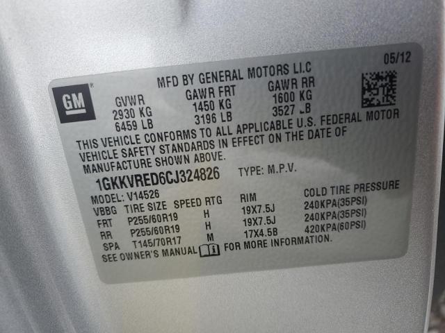 Photo 14 from auction – 2012 GMC ACADIA SLT with VIN 1GKKVRED6CJ324826