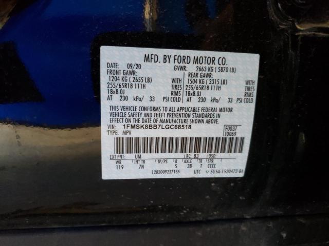Photo 14 from auction – 2020 FORD EXPLORER with VIN 1FMSK8BB7LGC68518