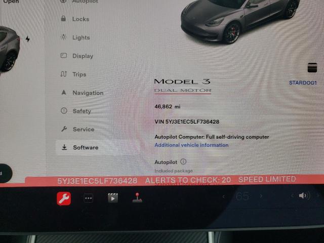 Photo 9 from auction – 2020 TESLA MODEL 3 with VIN 5YJ3E1EC5LF736428