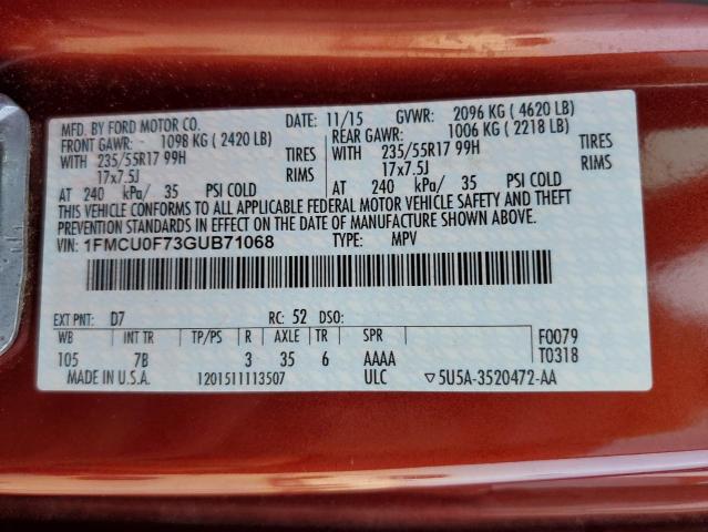 Photo 14 from auction – 2016 FORD ESCAPE S with VIN 1FMCU0F73GUB71068