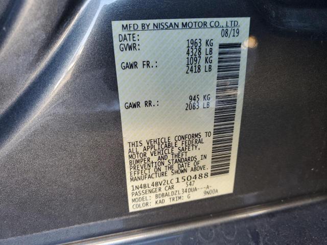 Photo 14 from auction – 2020 NISSAN ALTIMA S with VIN 1N4BL4BV2LC150488